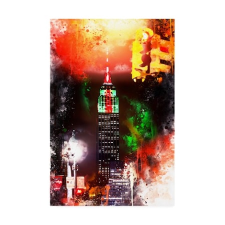 Philippe Hugonnard 'NYC Watercolor Collection - Empire By Night' Canvas Art,30x47